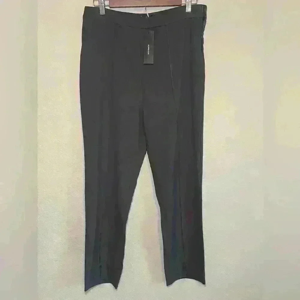 Women’s Lulus Slim Ankle Pant Grey Pleated Side Zip Size Large NWT